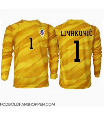 Kroatien Dominik Livakovic #1 Målmand Hjemmebanetrøje EM 2024 Langærmet